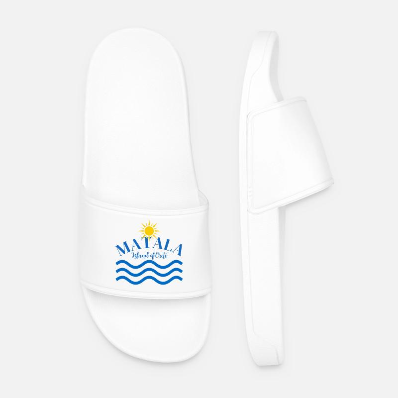 Matala Crete Waves Sun Logo - Men’s Pool Sliders - white