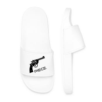 Revolver Gun Gun Piece - Peace - Men’s Pool Sliders - white - Front
