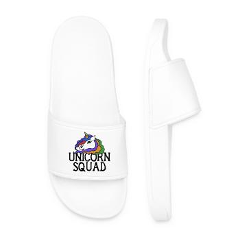 Regenbogen-Einhorn-Porträt - Männer Badelatschen - Weiß - Vorne