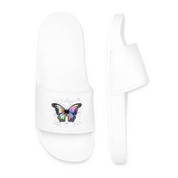 Schmetterling - Männer Badelatschen - Weiß - Vorne