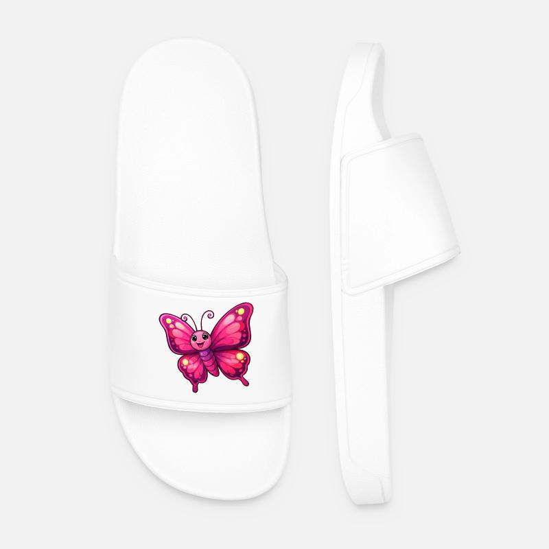 Kælen Pink Sommerfugl - Badesandaler til mænd - hvid