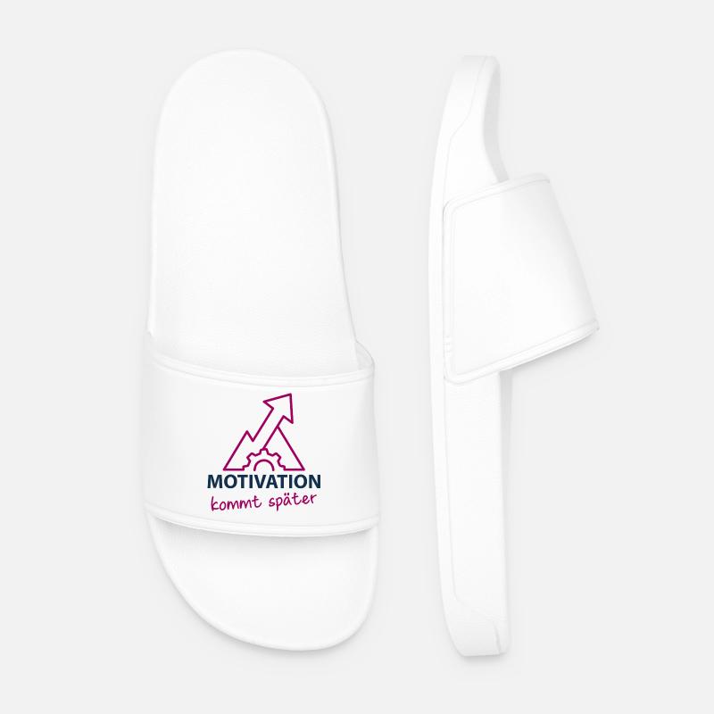 Motivation - kommt später - Männer Badelatschen - Weiß