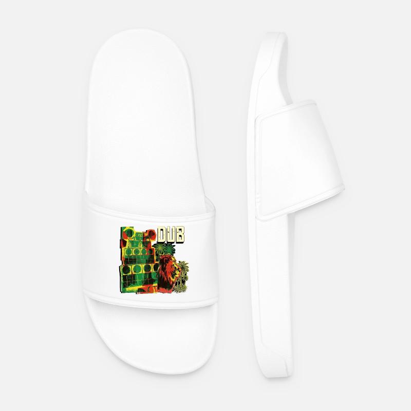 Dub Reggae Soundsystem Session - Men’s Pool Sliders - white