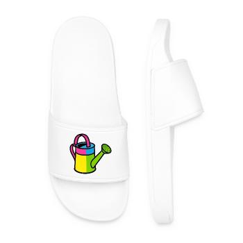 Watering Can Pop Art Colorful Gardening Tool - Men’s Pool Sliders - white - Front