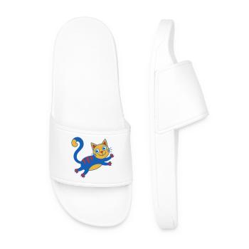 Saut magique du chat coloré - Claquettes Homme - blanc - Devant