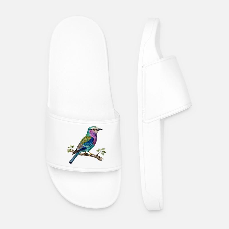 Long-stranded roller – naturalistic engraving - Men’s Pool Sliders - white
