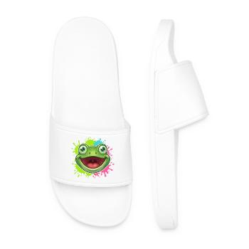 Fröhlicher Frosch Spritzer - Männer Badelatschen - Weiß - Vorne