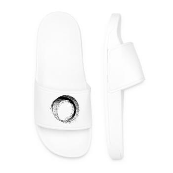 abstract circular shape - Men’s Pool Sliders - white - Front