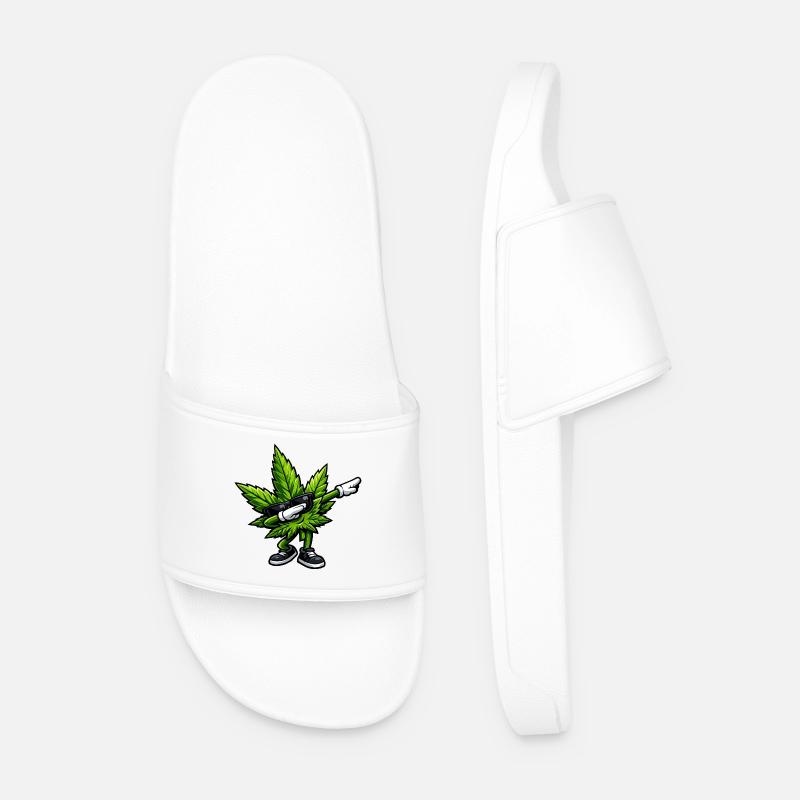 Dabbing Cannabis - Männer Badelatschen - Weiß