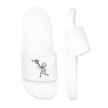 Tennis Tennis Player Stick Figure - Men’s Pool Sliders - white - Front