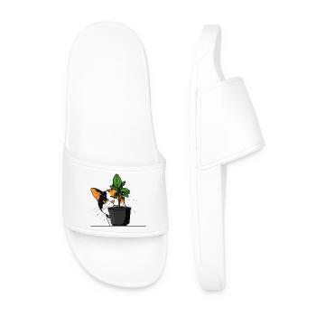 Portrait de plante féline - Claquettes Homme - blanc - Devant
