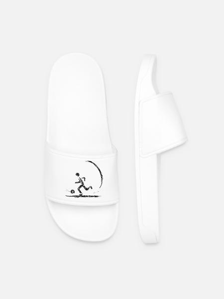Dynamischer Fußballspieler Abstrakt Sport Design - Männer Badelatschen - Weiß