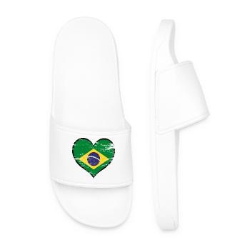 Brasilien Herzflagge used - Männer Badelatschen - Weiß - Vorne