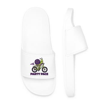 Party Pace Snail Funny Bike Shirt - Männer Badelatschen - Weiß - Vorne