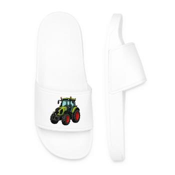 Style dessin animé de tracteur vert - Claquettes Homme - blanc - Devant