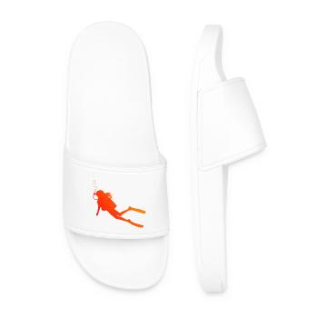 Gift idea for a diving fan with freediving - Men’s Pool Sliders - white - Front