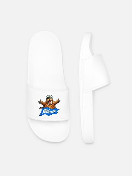 Happy Walrus - Claquettes Homme - blanc