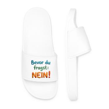 Before You Ask No Funny Design Humor Nope No - Men’s Pool Sliders - white - Front