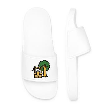 Draw Fountain Village Logo - Men’s Pool Sliders - white - Front