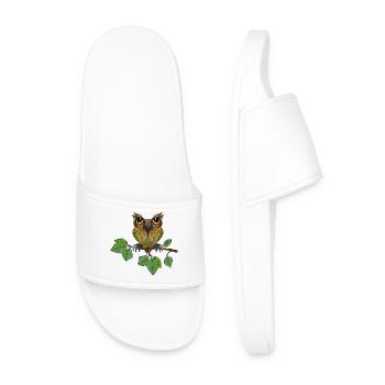 Owl bird - Men’s Pool Sliders - white - Front