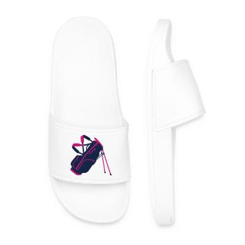 Golf Bag Equipment Icon - Men’s Pool Sliders - white - Front