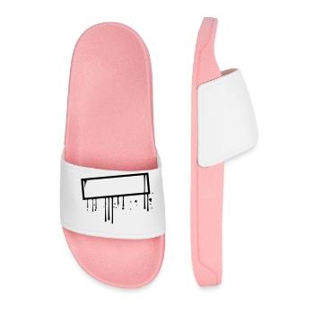 cool cadre signe graffiti timbre frontière de baisse - Claquettes Homme - rose clair - Devant