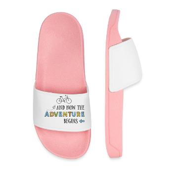 Funny sayings for cyclists - Men’s Pool Sliders - light pink - Front