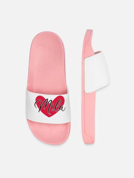 Mila surname first name - Men’s Pool Sliders - light pink