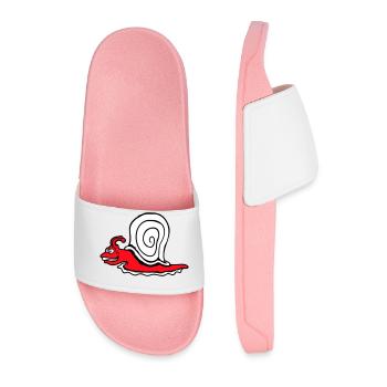 Snail Fast Crawl Funny Cartoon Frenzy - Men’s Pool Sliders - light pink - Front