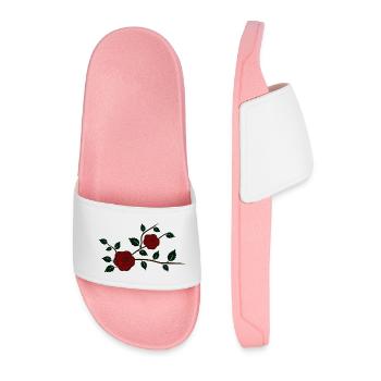 Branche de rose avec des fleurs - Claquettes Homme - rose clair - Devant