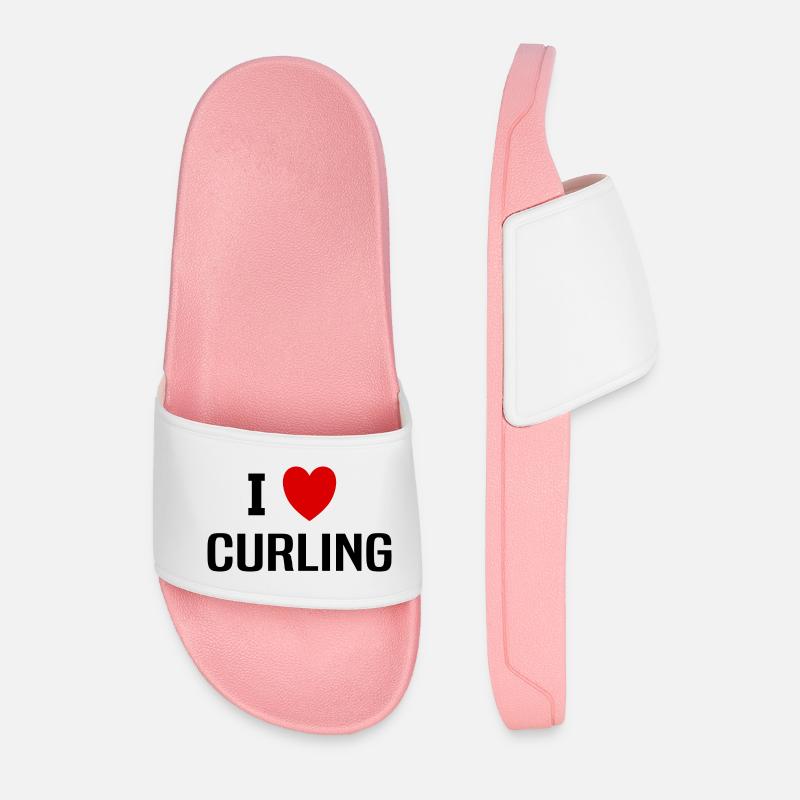Ich liebe Curling - Männer Badelatschen - Hellrosa