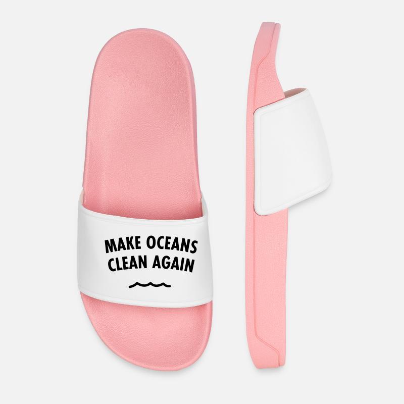 Make Oceans Clean Again - Männer Badelatschen - Hellrosa