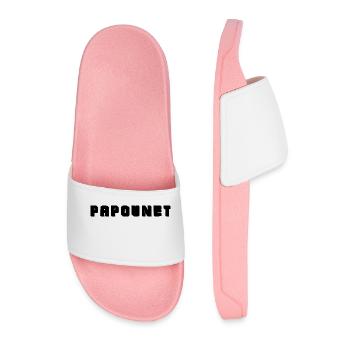PAPOUNET. PAPA. FÊTE DES PÈRES. BONNE FÊTE PAPA - Claquettes Homme - rose clair - Devant