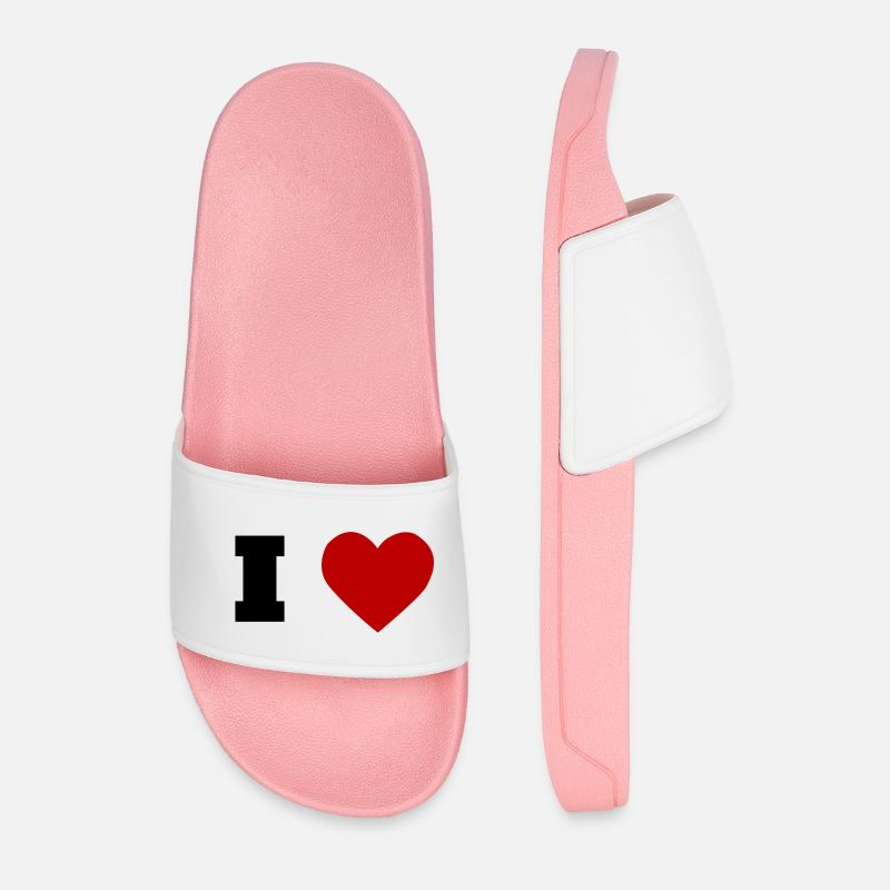 I Love - Männer Badelatschen - Hellrosa
