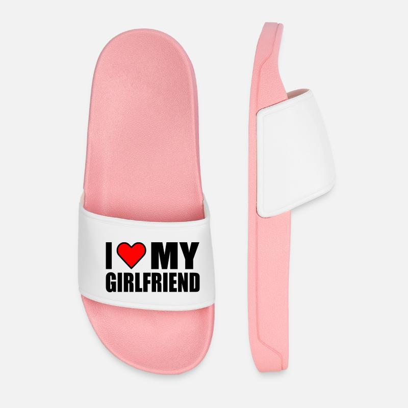 I love my girlfriend - Männer Badelatschen - Hellrosa