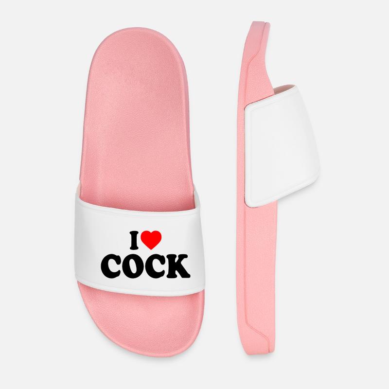 I love cock - Männer Badelatschen - Hellrosa
