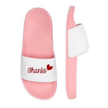 MERCI. THANKS. THANK YOU. ANNIVERSAIRE. NAISSANCE. - Claquettes Homme - rose clair - Devant