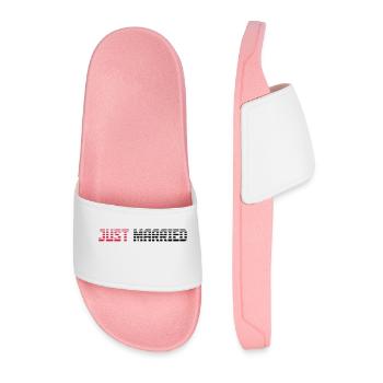 Just Married texte Logo Design - Claquettes Homme - rose clair - Devant