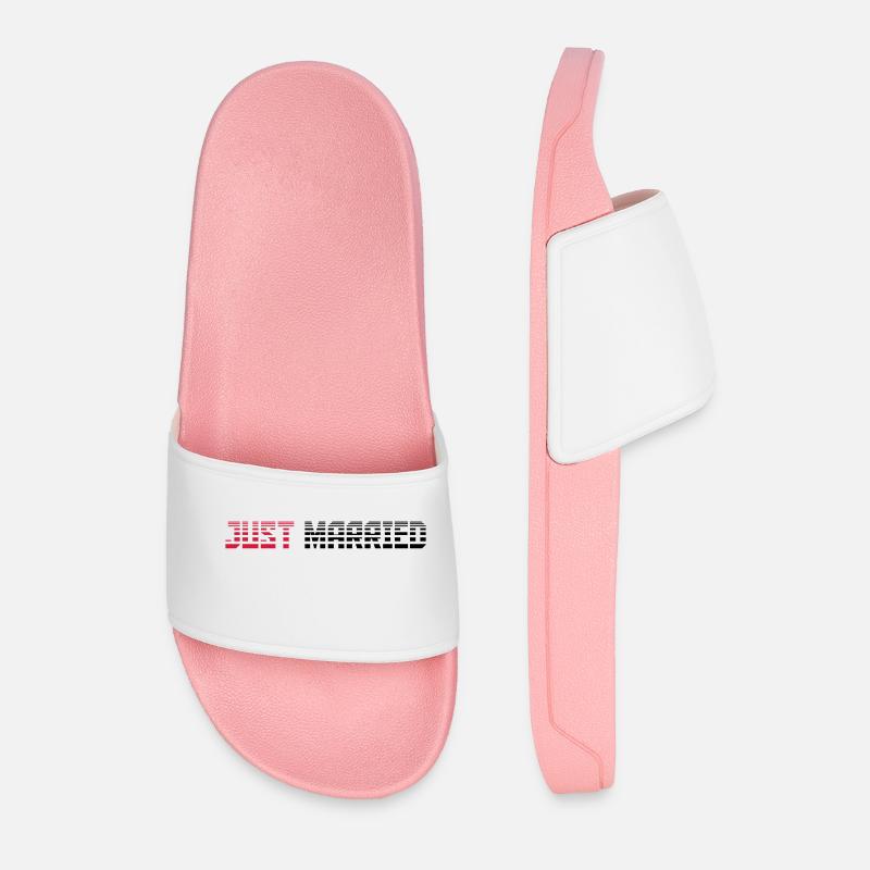 Just Married Text Logo Design - Männer Badelatschen - Hellrosa
