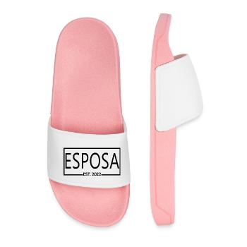 Esposa Est. 2022 Fiançailles Douche nuptiale Mariage - Claquettes Homme - rose clair - Devant