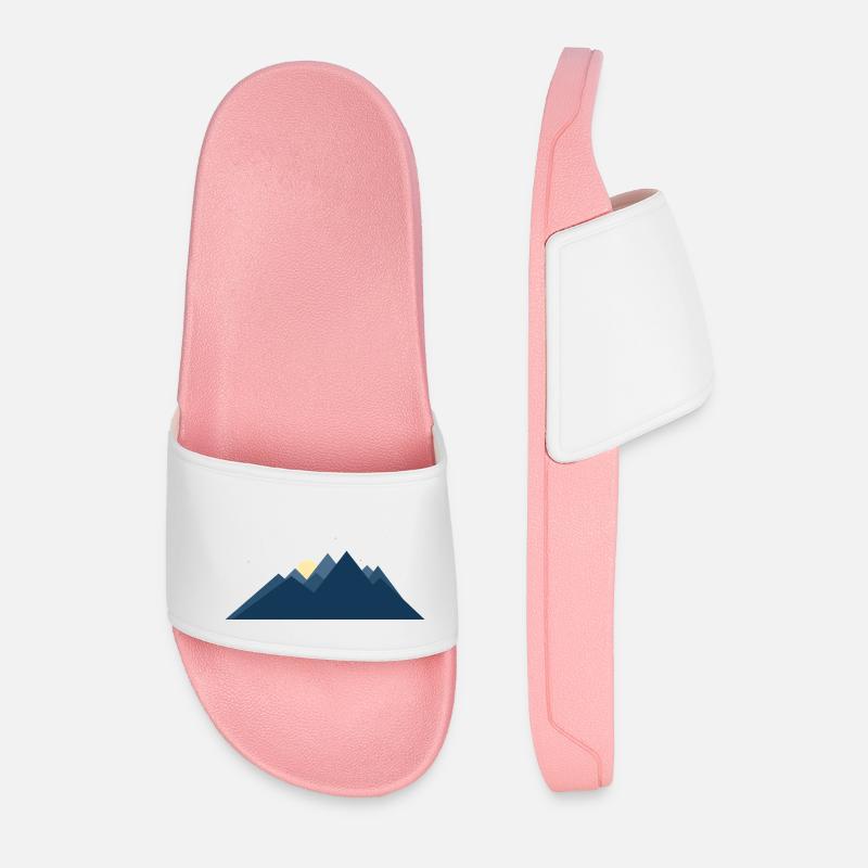 Minimalist mountain landscape - Men’s Pool Sliders - light pink