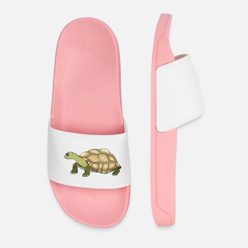 Schildkröte - Männer Badelatschen - Hellrosa