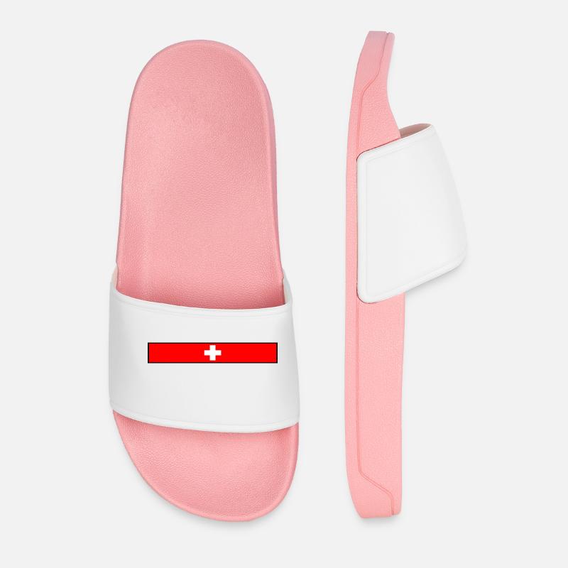 Schweiz Flagge - Männer Badelatschen - Hellrosa