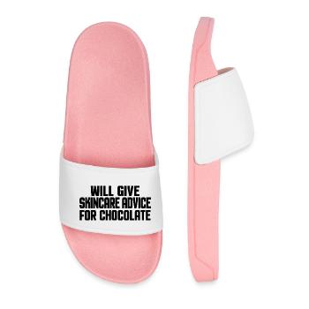 Funny Skincare Physician Derma & Chocolate Lovers - Men’s Pool Sliders - light pink - Front