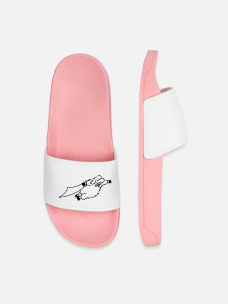 Superhero sheep funny - Men’s Pool Sliders - light pink