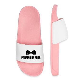 Padrino de Boda, Best Man Bowtie Wedding Groomsmen - Men’s Pool Sliders - light pink - Front