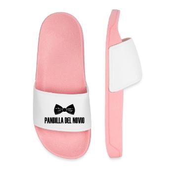 Pandilla del Novio Boyfriend Gang Groomsmen Gift - Men’s Pool Sliders - light pink - Front