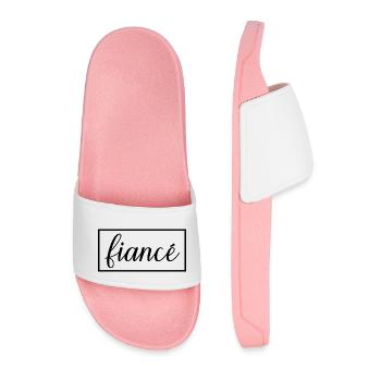 Fiancé Matching Engagement Gift Groom’s Mariage du marié - Claquettes Homme - rose clair - Devant