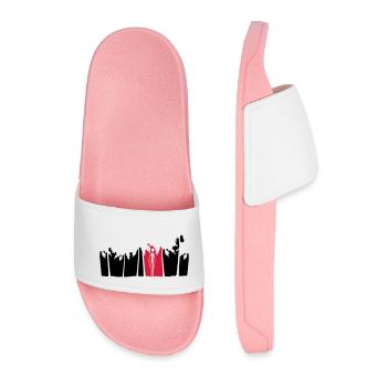 palms holiday island black alien man long arm - Men’s Pool Sliders - light pink - Front