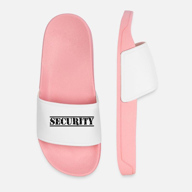 Security Lines Design - Männer Badelatschen - Hellrosa